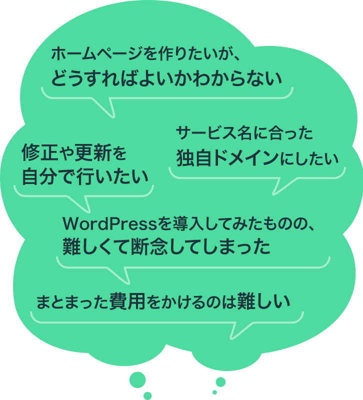 ホームページ作成のお悩み例